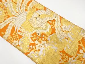 アンティーク　鳳凰に桐模様織り出し袋帯（着用可）